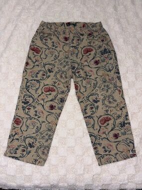 Women’s Lauren Ralph Lauren Multi Colored Floral-Print Capri Linen Pants Size 6